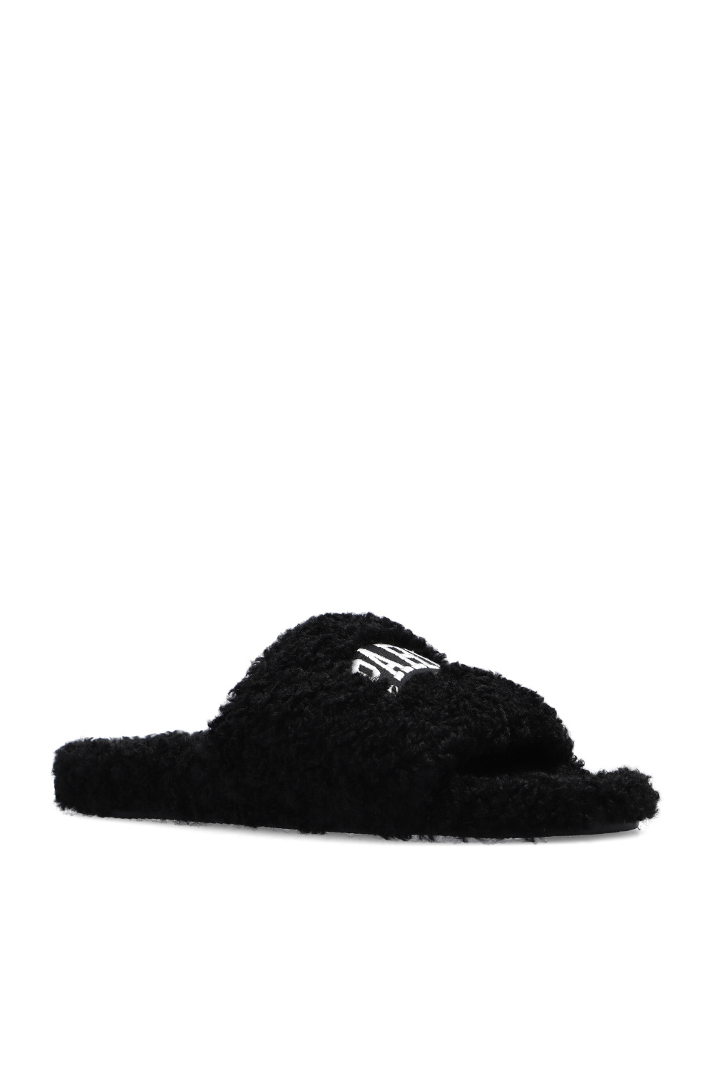 Steve madden black hot sale furry slides